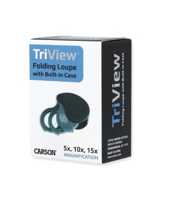Carson TriView Folding Loupe Magnifier Set 5x/10x/15x