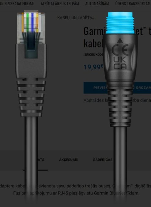 Garmin BlueNet™ Network to RJ45 Adapter Cable