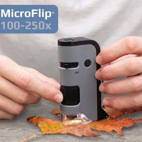 Carson MicroFlip LED UV Pocket Microscope 100x-250x